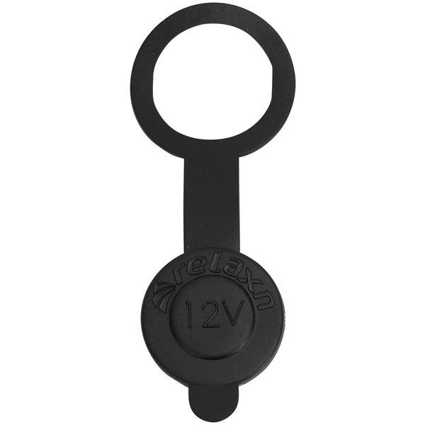 Relaxn 12/24V Flush Mount Black Cigarette Single Socket - 51(L) x 60(W) x 43(H)mm