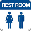 "Restroom" Men/Women Symbol- 12"w x 12"h Aluminum Sign - UnitedSign