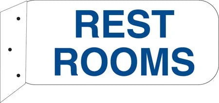 "Restrooms"- 9"w x 4"h Aluminum restroom Sign - UnitedSign