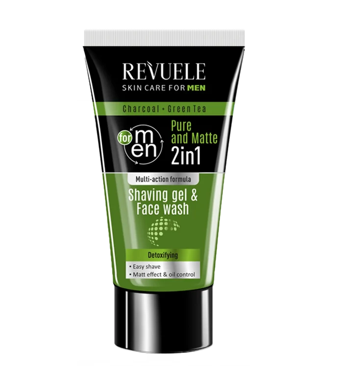 Revuele Men Care Charcoal And Green Tea Shaving Gel & Face Wash