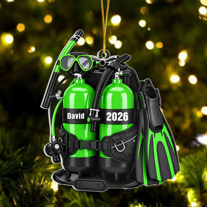 Scuba Diving- Personalized Acrylic Ornament, Diver Christmas Decoration