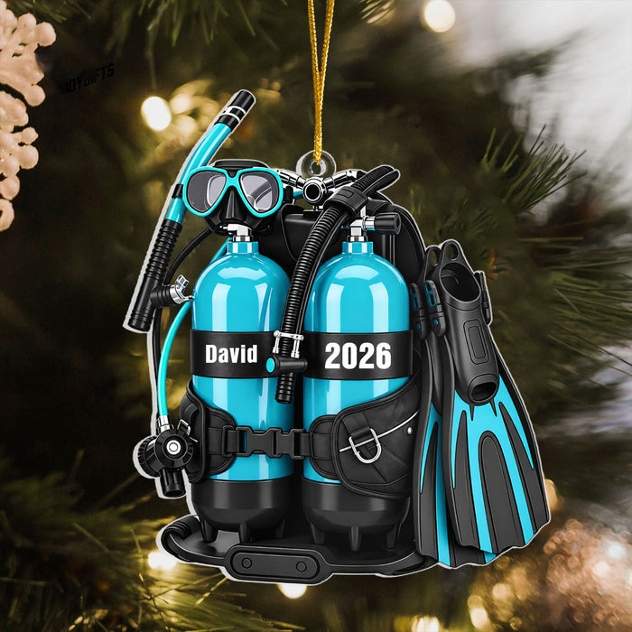 Scuba Diving- Personalized Acrylic Ornament, Diver Christmas Decoration
