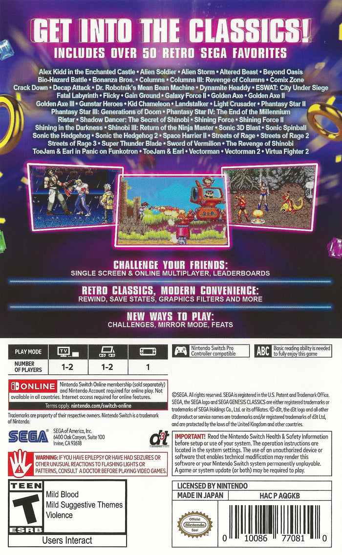 Sega Genesis Classics Switch - Video Game - Used - CaveGamers - Image 2