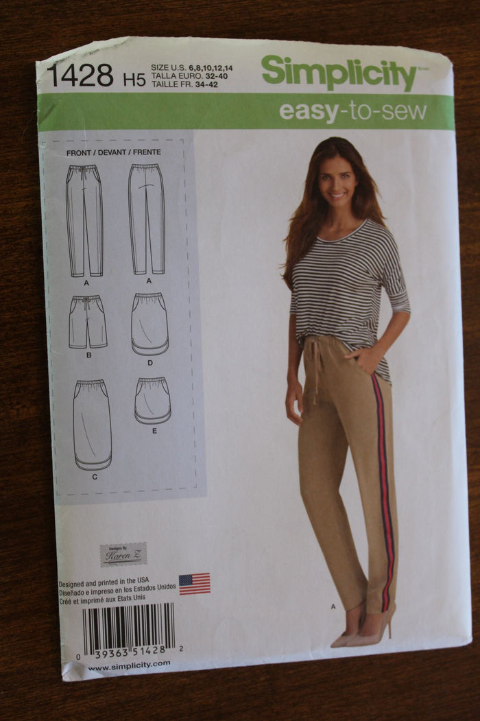 Simplicity 1428, Misses Pants, Skirts, Uncut Sewing Pattern