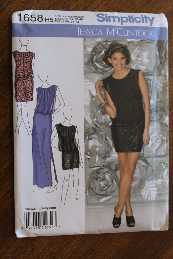 Simplicity 1658, Misses Dresses, Evening Wear, Uncut Sewing Pattern