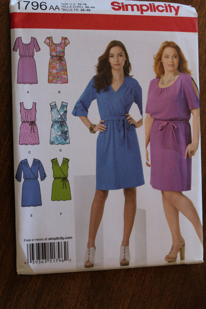 Simplicity 1796, Misses Dresses, Uncut Sewing Pattern