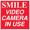 SMILE VIDEO CAMERA IN USE- 12"w x 12"h Aluminum Sign - UnitedSign