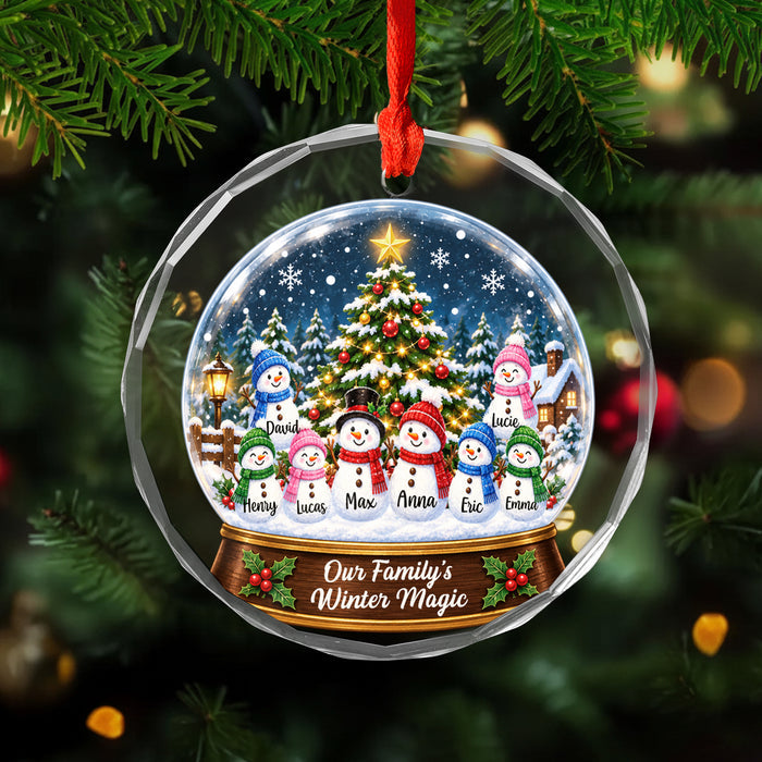 Snow Globe Family Tree Christmas - Personalized Glass Ornament, Family Gift, Christmas Home Decor
