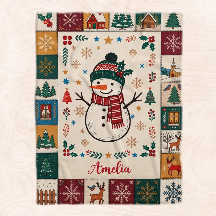 Snow Much Love This Christmas - Personalized Blanket, Custom Name Winter Wonderland Blanket