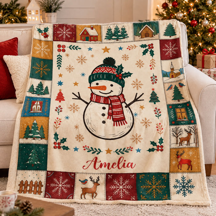 Snow Much Love This Christmas - Personalized Blanket, Custom Name Winter Wonderland Blanket