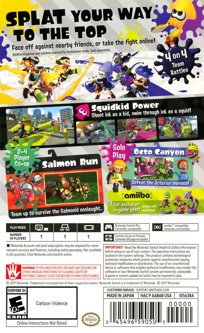 Splatoon 2 Switch - Video Game - Used - CaveGamers - Image 2