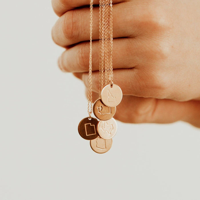 State Disc Necklace- 1/2"