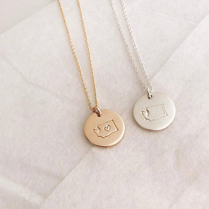 State Disc Necklace- 1/2"