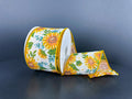 Sunflowers & Eucalyptus Wired Ribbon - 2.5" x 10yds