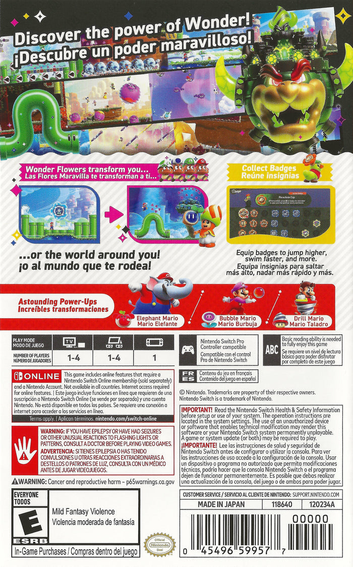 Super Mario Bros. Wonder Switch - Video Game - Used - CaveGamers - Image 2