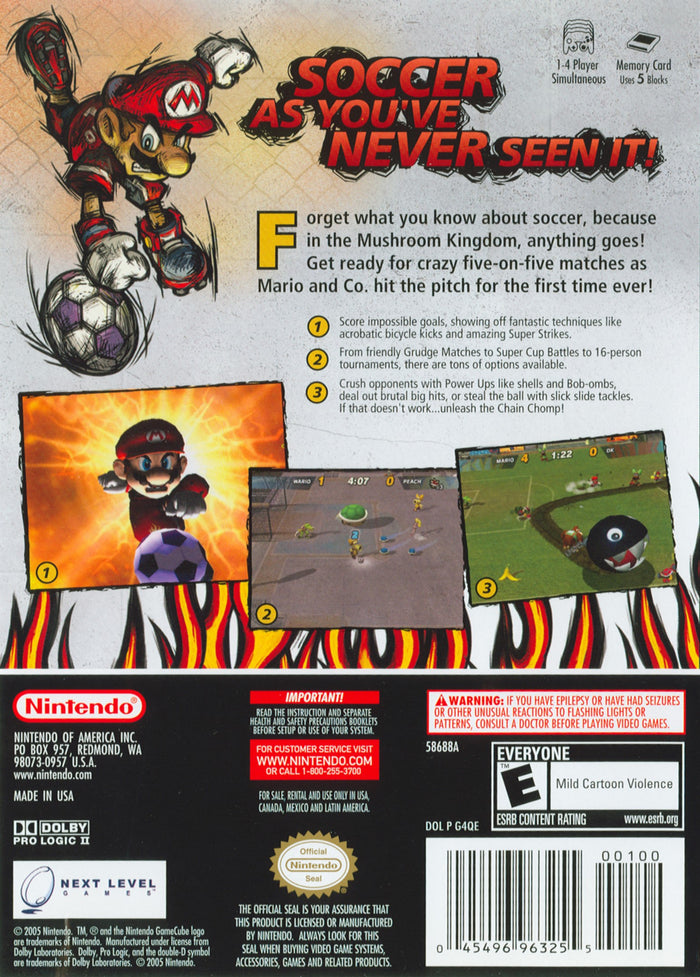 Super Mario Strikers GameCube - Video Game - Used - CaveGamers - Image 2