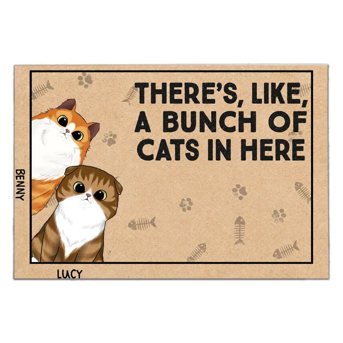 There's Like A Bunch Of Cats In Here- Personalized Doormat, Gift For Cat Lovers , Cat Mom Home Decor