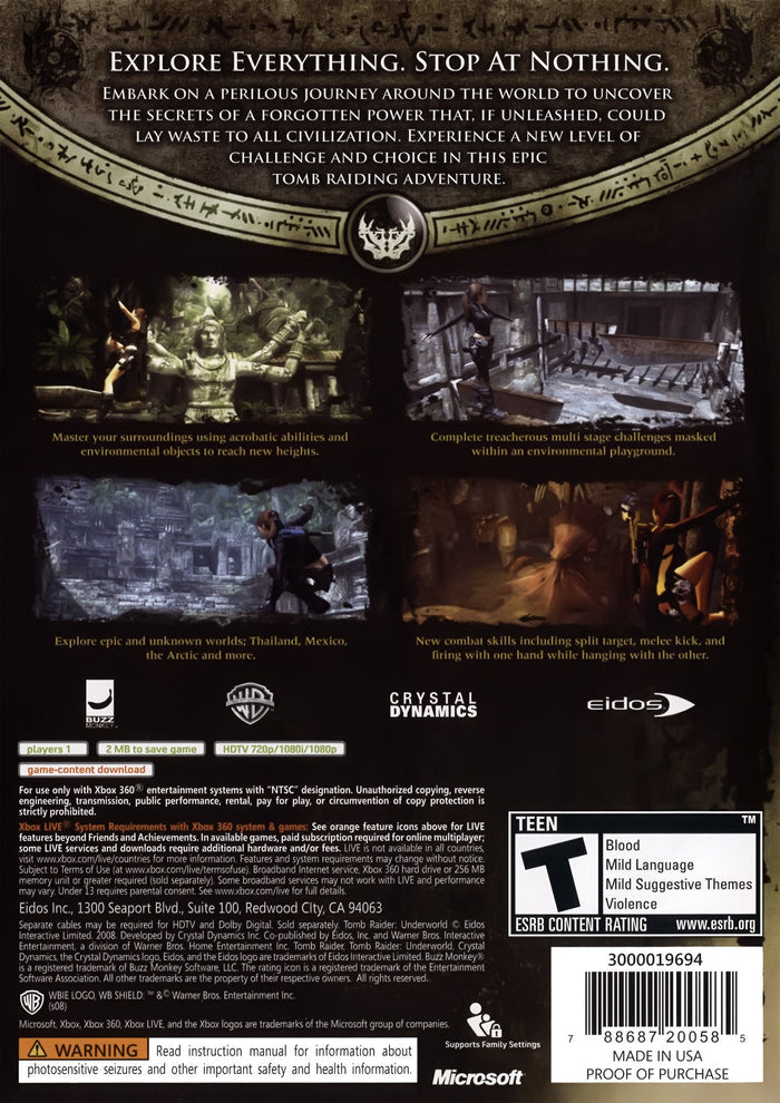 Tomb Raider: Underworld Xbox 360 - Video Game - Used - CaveGamers - Image 2