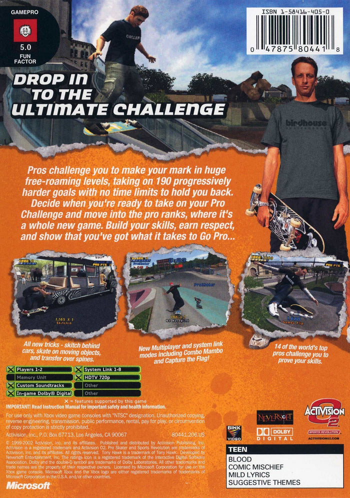 Tony Hawk's Pro Skater 4 Xbox - Video Game - Used - CaveGamers - Image 2