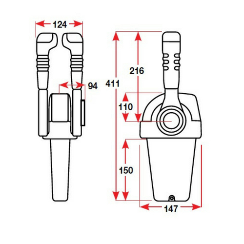 Top Mount Control - KB Series - Bosuns Boat