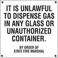 "Unlawful To Dispense Gas..." Aluminum Sign - UnitedSign