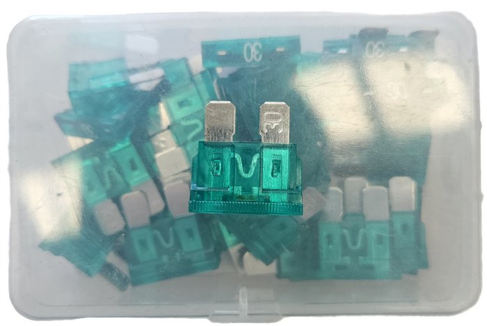 Viper 30A Blade Led Fuse Green - 30 Pack