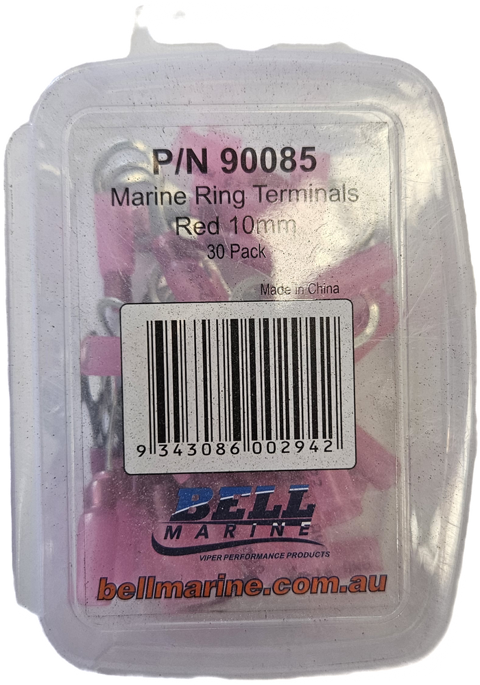 Viper Marine Glue Lined Ring Terminal Red - 10mm - 30 Pack