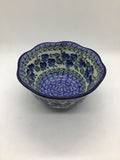 Winter Viola Ruffle Edge Bowl 6"