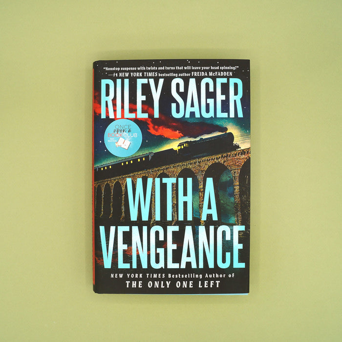 Book cover of 'With a Vengeance' by Riley Sager on a green background