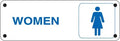 "Women" and Symbol- 9"w x 4"h Aluminum Restroom Sign - UnitedSign